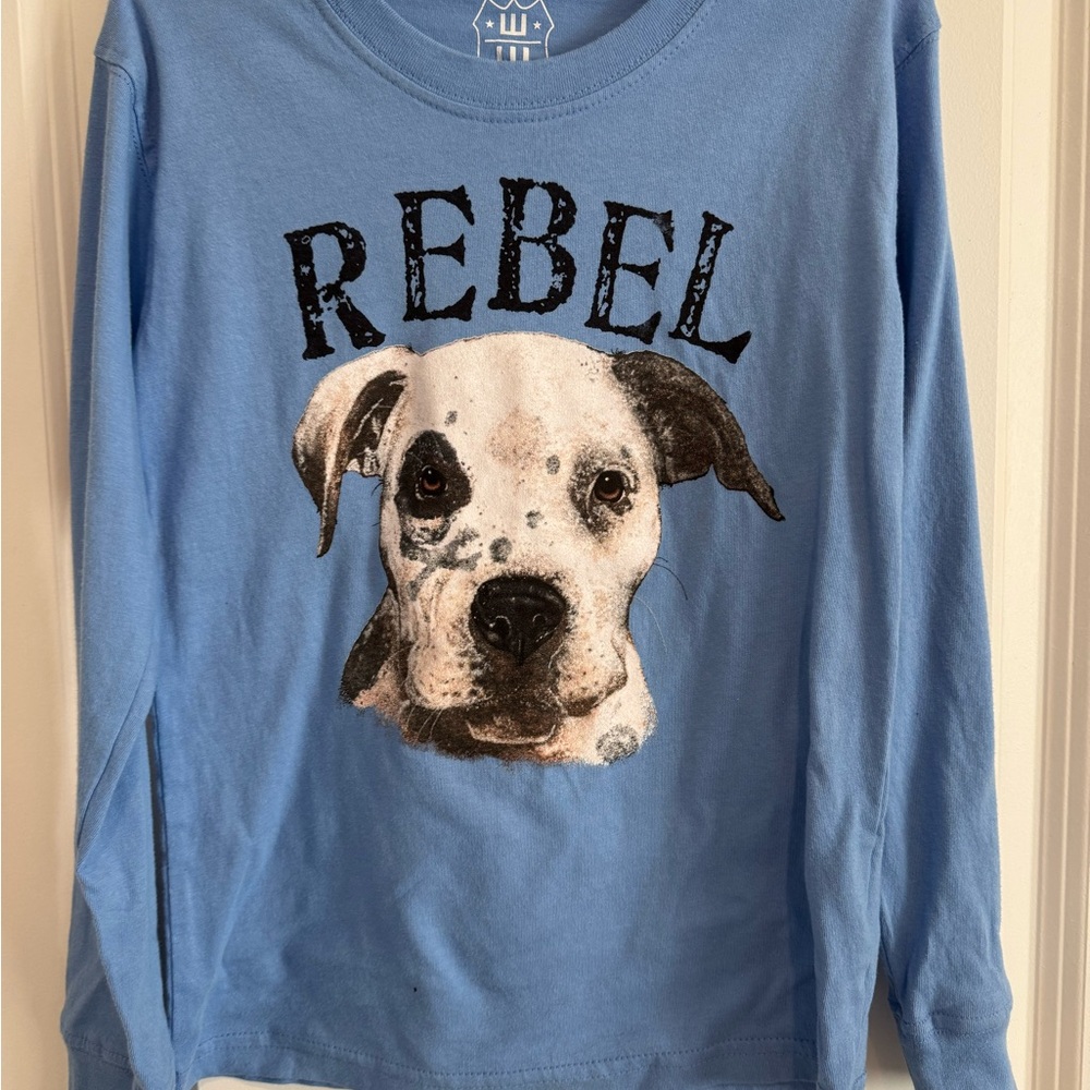 Rebel Blue Dog Graphic Long Sleeve Shirt